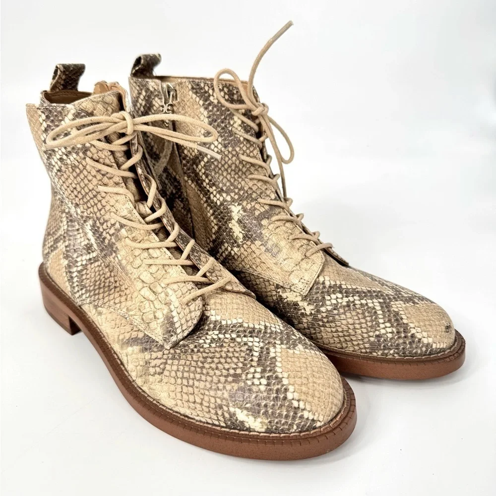 Sam Edelman Boots Nina Python Embossed Lace up